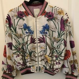 Floral BomberJacket from Anthropology Front Zip